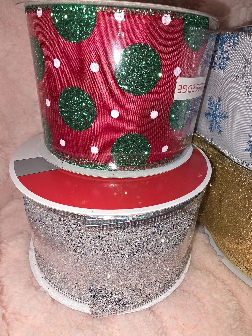 Holiday Decorative Ribbon Set - Red, Green, White, Silver, Gold - Unbranded